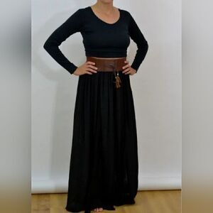 Alter'd State Black Lace Panals Maxi Skirt